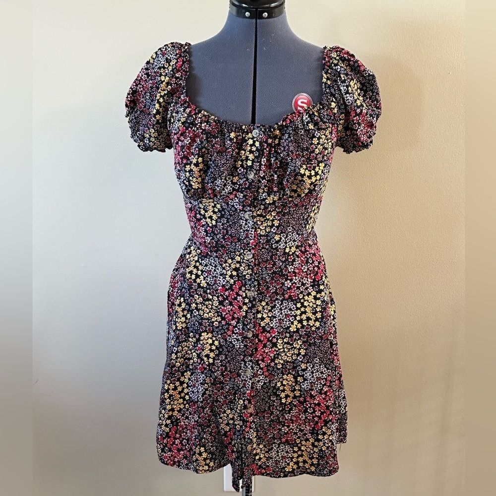 Bailey Blue Ditsy Floral Milkmaid Mini Dress - MEDIUM